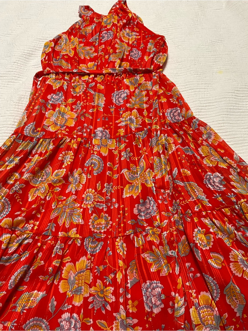 Nanette Lepore Red Floral Halter Maxi Dress